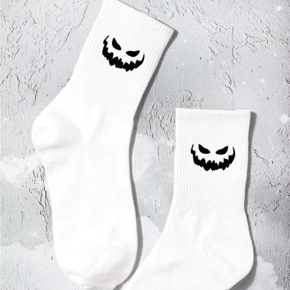 White Halloween Socks - Picture 2 of 4